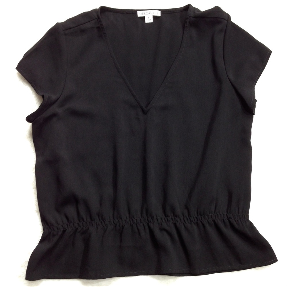 J. Crew Mercantile V-neck Peplum Top